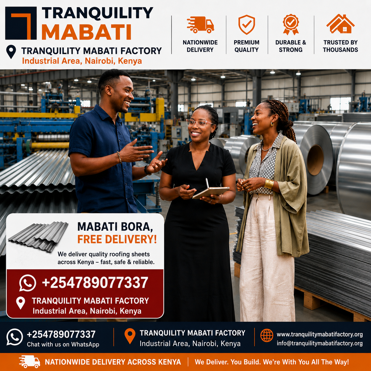 Tranquility Mabati Factory — premium iron sheets, nationwide delivery
